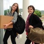 Students Moving Into College Dorm